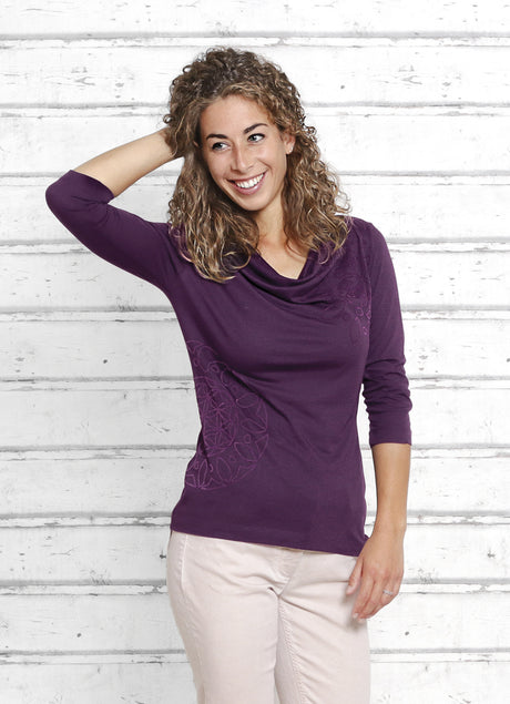 3/4-Shirt "Surya" - aubergine