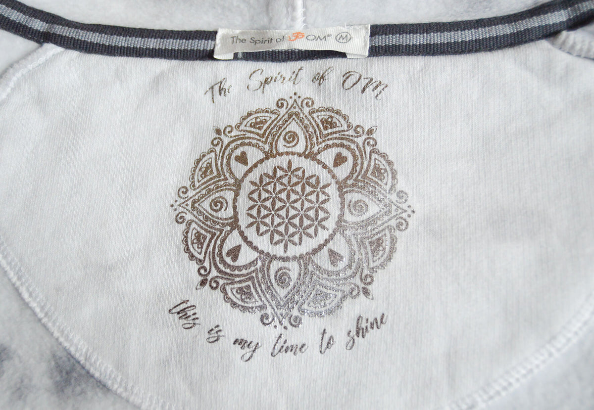 Yoga Hoodie Buddha - silbergrau