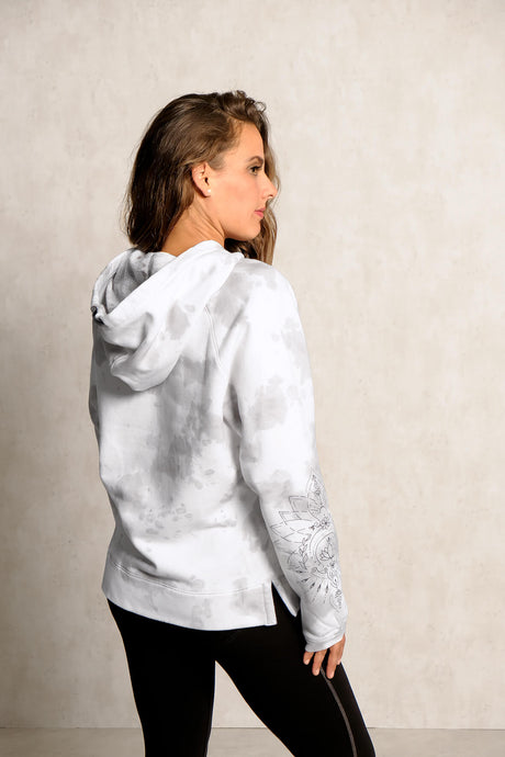 Yoga Hoodie Buddha - silbergrau