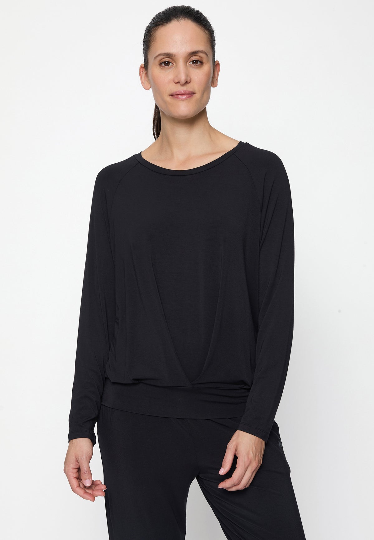 Yoga-Shirt Boxpleat - black