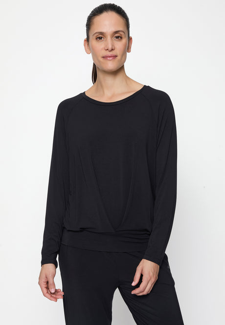 Yoga-Shirt Boxpleat - black