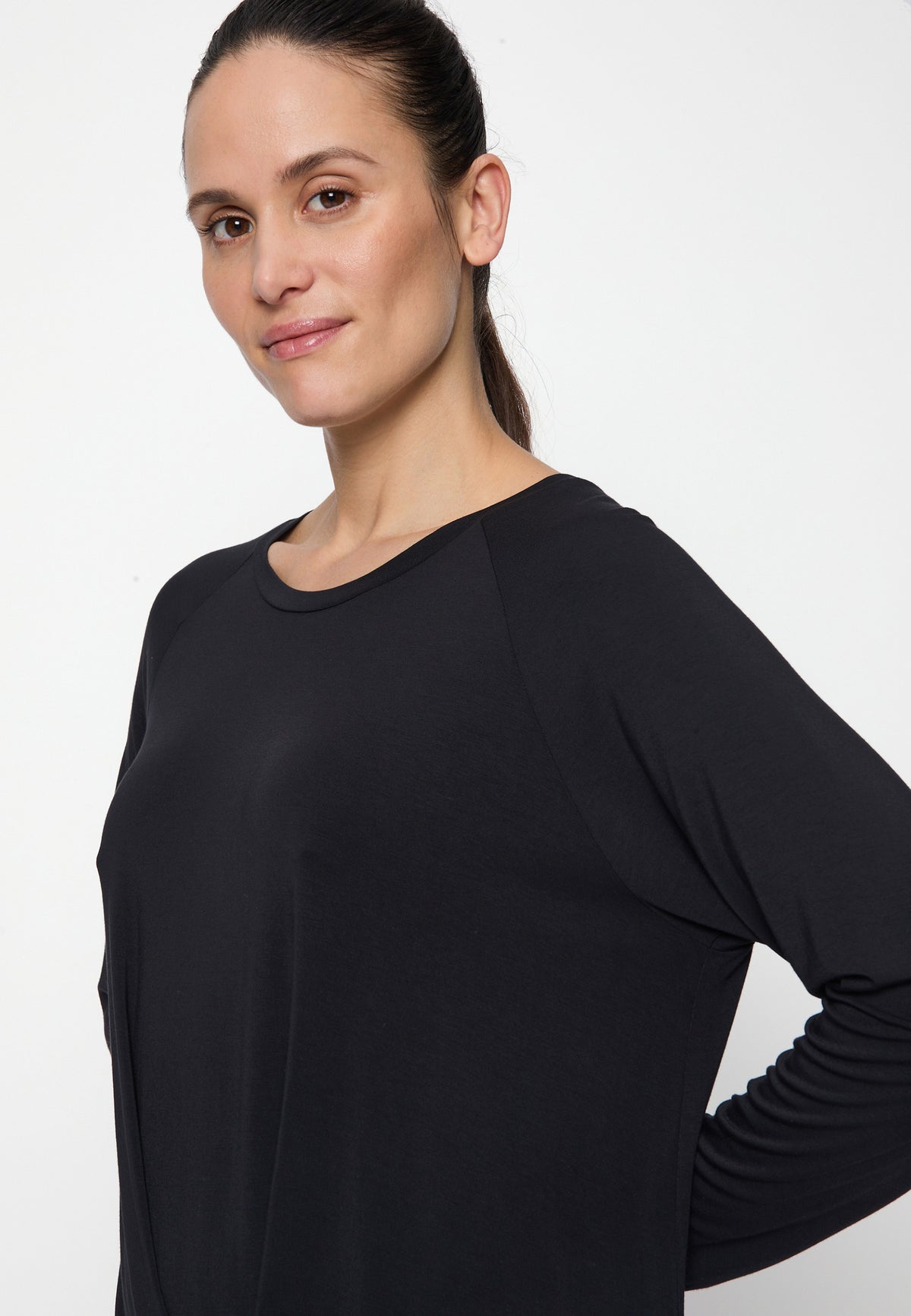 Yoga-Shirt Boxpleat - black