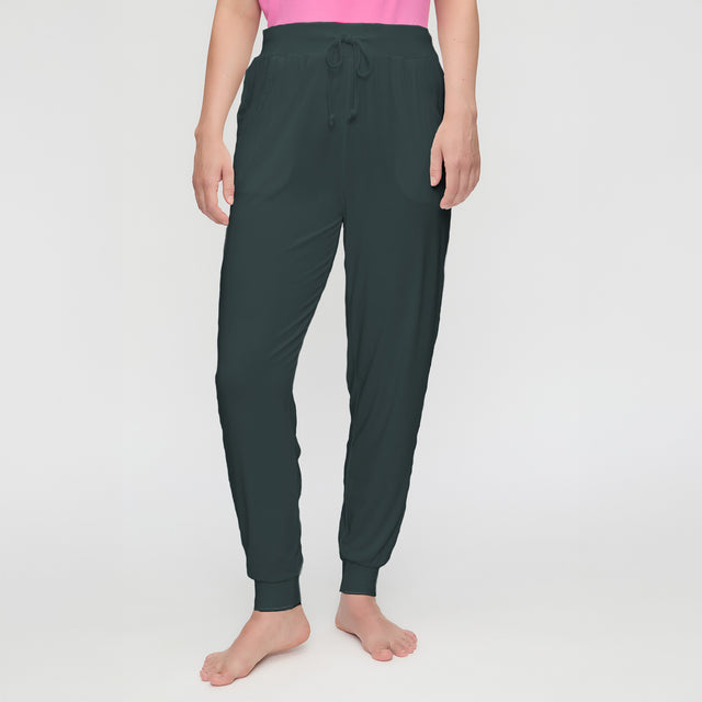 Yoga-Pants long, loose - dark forest