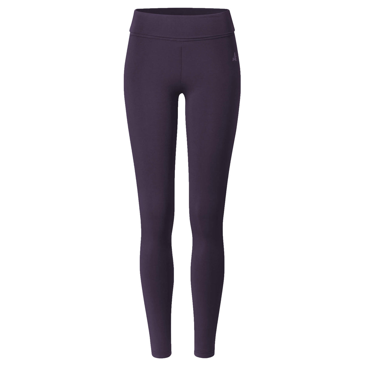 Yoga-Leggings, roll down - dark aubergine