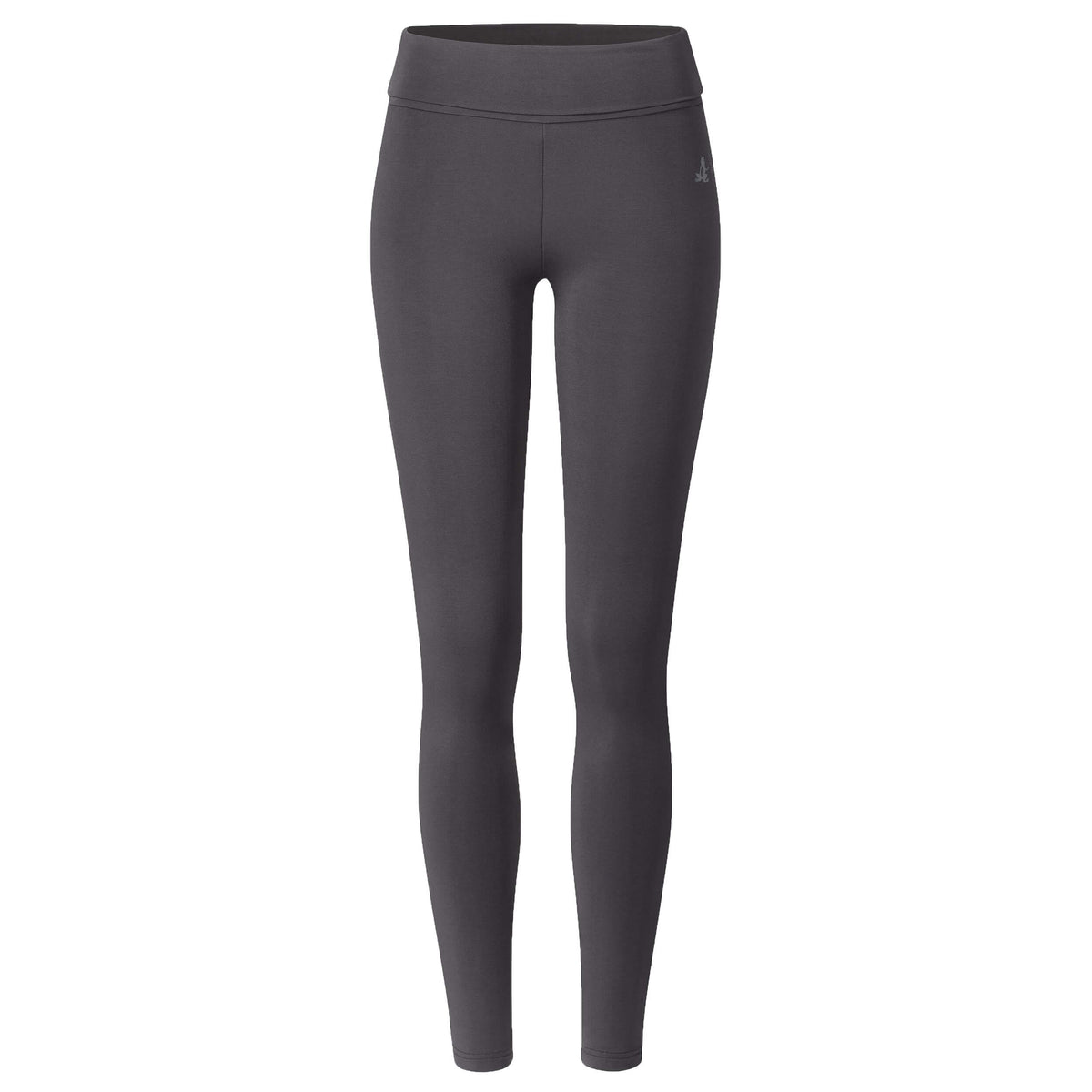Yoga-Leggings, roll down - grau aubergine