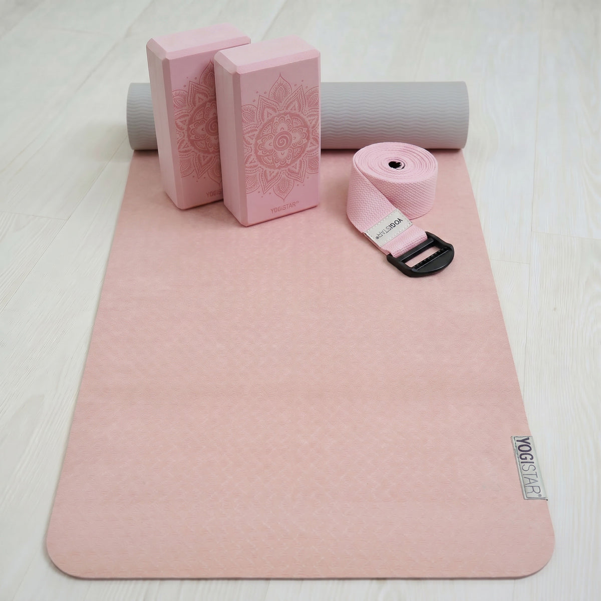 Yoga-Set Pro Edition - velvet rose (Yogamatte + 2 Yogablöcke + 1 Gurt)