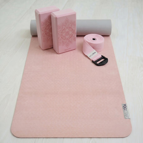 Yoga-Set Pro Edition - velvet rose (Yogamatte + 2 Yogablöcke + 1 Gurt)