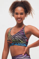 Yoga Bra Amba zebra - rainbow