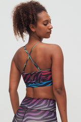 Yoga Bra Amba zebra - rainbow
