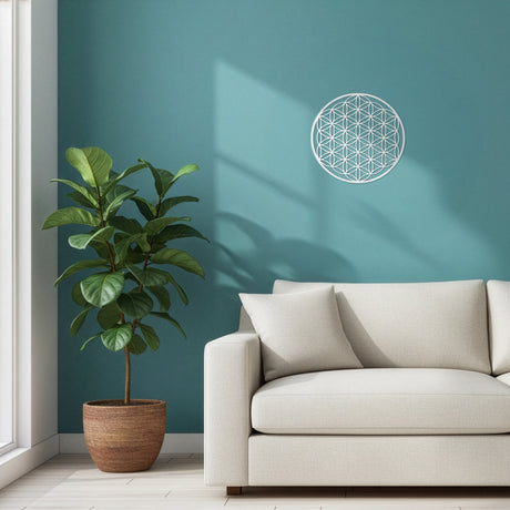Blume des Lebens Wandschmuck aus Edelstahl