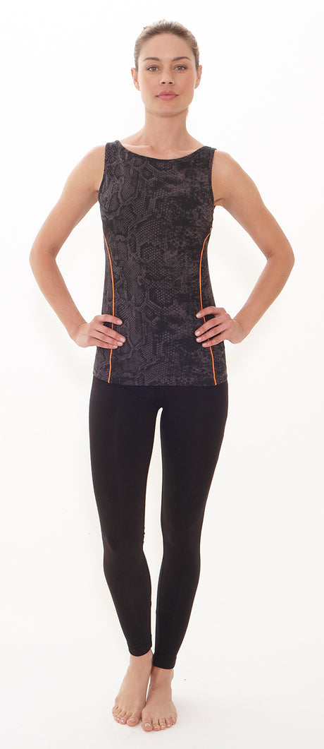 Yoga-Tank-Top mit Bra - snakeskin