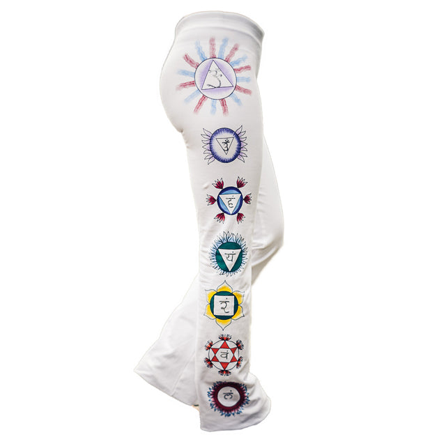 Bootleg-Hose "Chakras", white