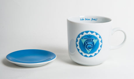 Chakra-Tasse aus Porzellan mit Unterteller