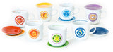Chakra-Tasse aus Porzellan mit Unterteller