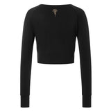 Yoga Crop Shirt langarm Jathara - black-nature