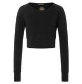 Yoga Crop Shirt langarm Jathara - black-nature