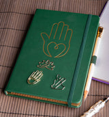 Yoga Notizbuch A5 - Hand grün