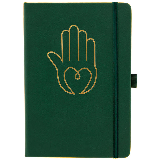 Yoga Notizbuch A5 - Hand grün