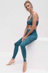 Yoga-Leggings Ganga 7/8 - leo turquoise