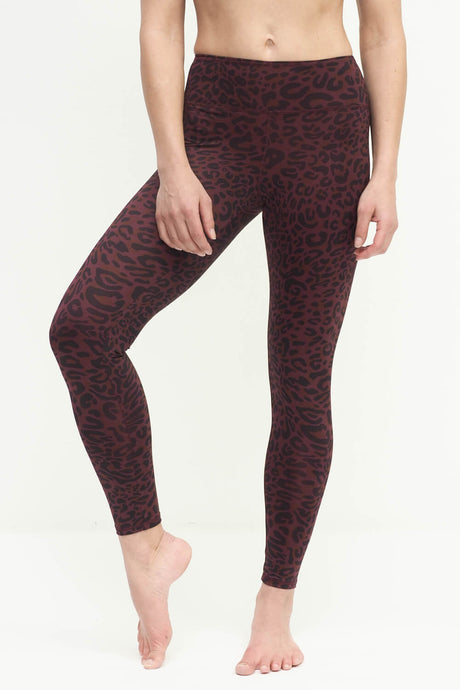 Yoga-Leggings Ganga 7/8 leo - ruby