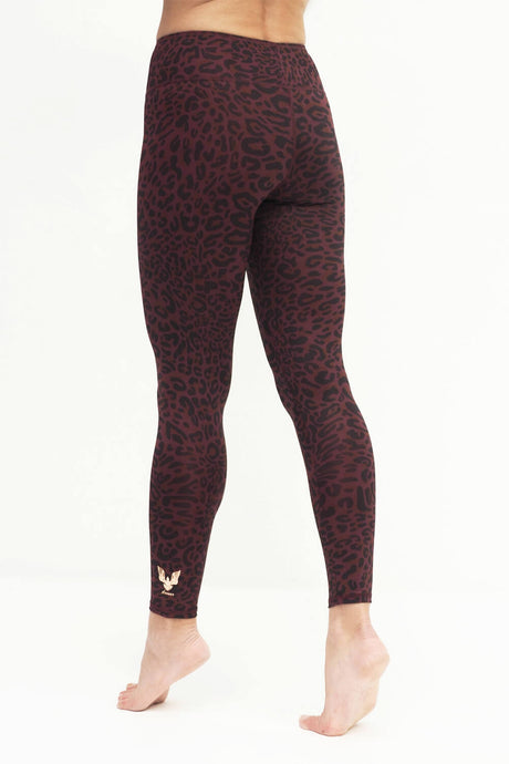 Yoga-Leggings Ganga 7/8 leo - ruby