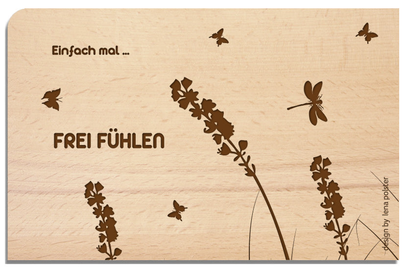 Postkarte aus Holz