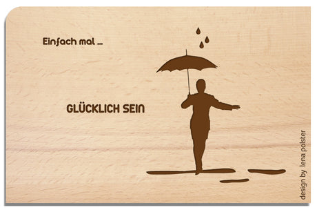 Postkarte aus Holz