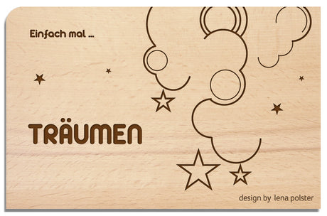 Postkarte aus Holz