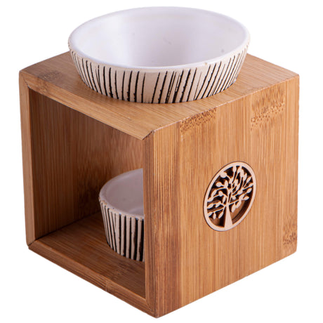 Aromalampe Bambus/Keramik - Yggdrasil