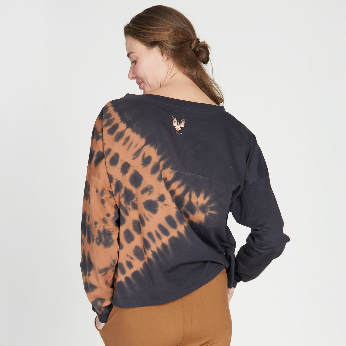 Yoga-Sweater Kismet - anthracite maroon batik