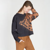 Yoga-Sweater Kismet - anthracite maroon batik