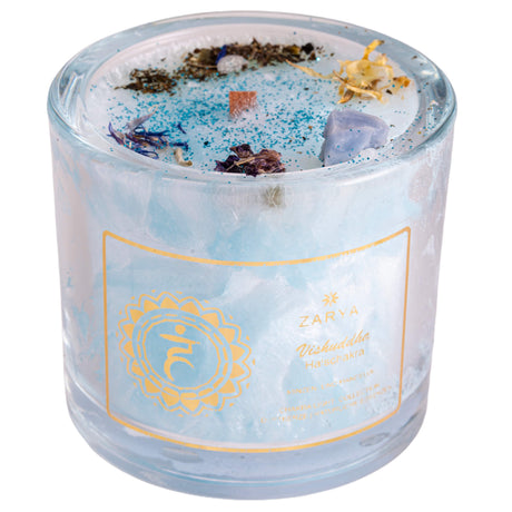 Chakra Kerze Halschakra, H: 9 cm, ø 10 cm