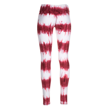 Yoga-Batik-Leggings "Lava" - rot/weiss
