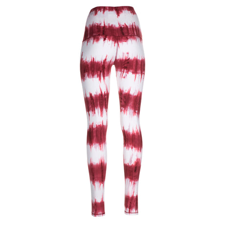 Yoga-Batik-Leggings "Lava" - rot/weiss