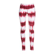Yoga-Batik-Leggings "Lava" - rot/weiss