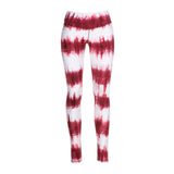 Yoga-Batik-Leggings "Lava" - rot/weiss