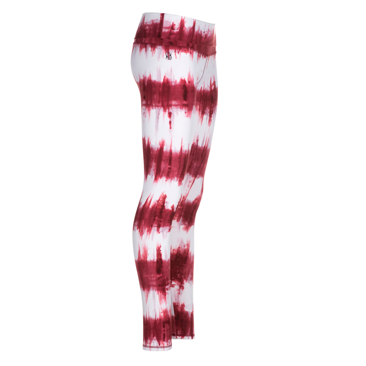 Yoga-Batik-Leggings "Lava" - rot/weiss