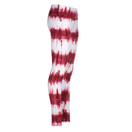 Yoga-Batik-Leggings "Lava" - rot/weiss