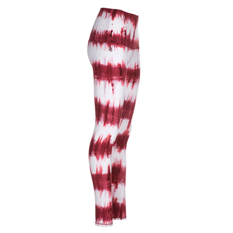 Yoga-Batik-Leggings "Lava" - rot/weiss