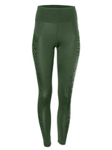 Yoga-Leggings Anisha - deep jade/zebra