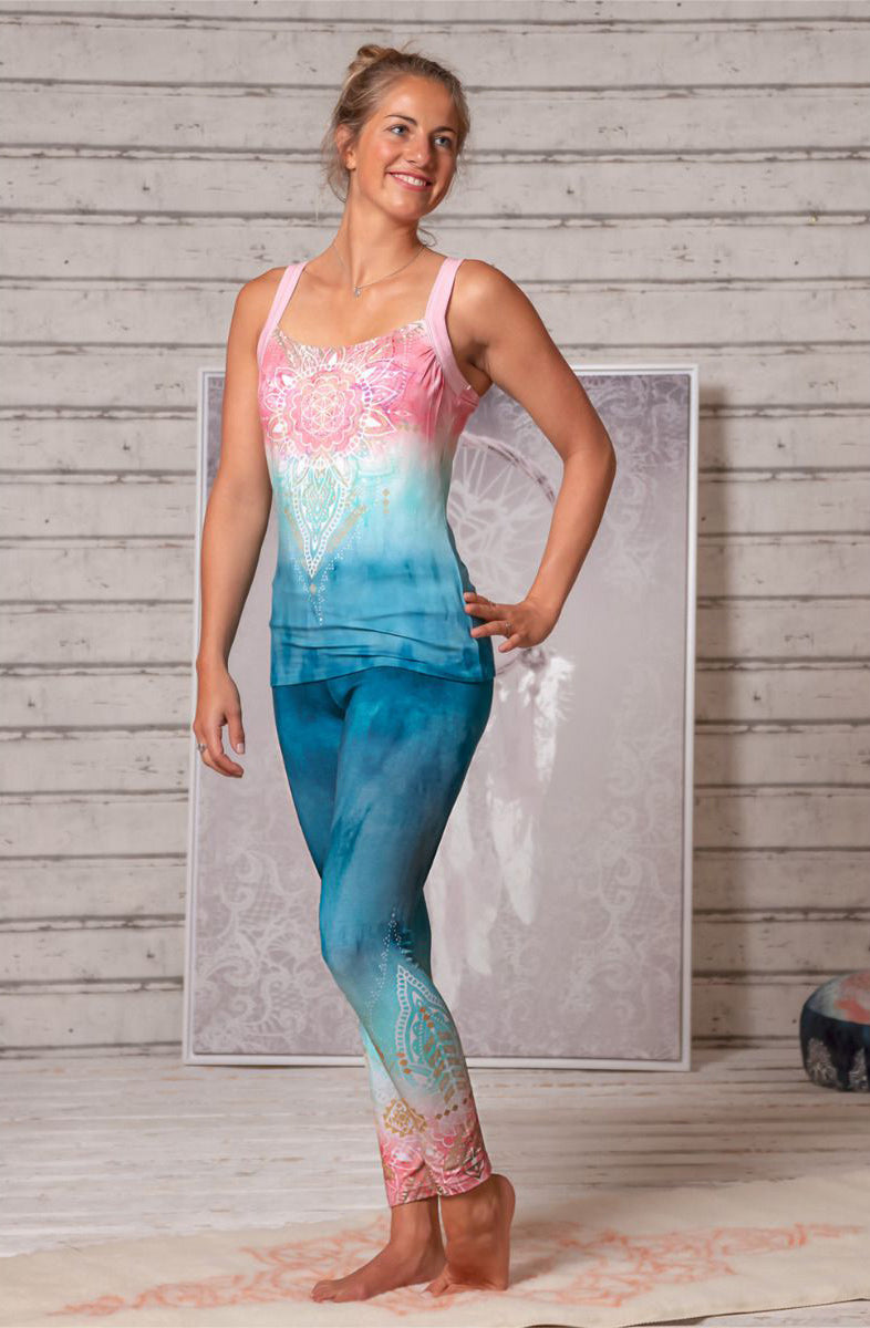 Yoga-Top "Mandala" - indigo/peach