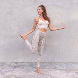 Yoga-Leggings Susan - animal creme grey