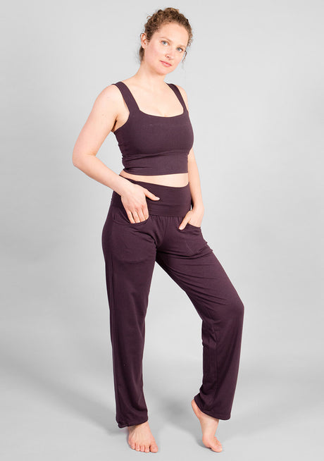 Lilii Relax fit Pants - Dark Purple