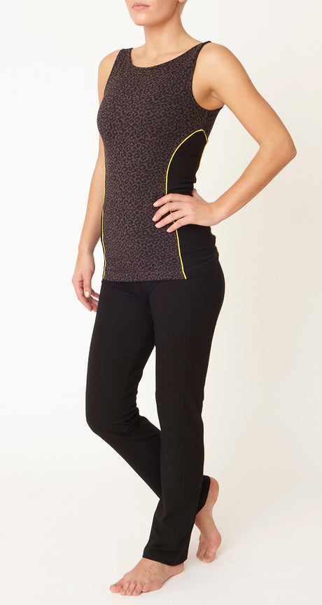 Yoga-Tank-Top mit Bra - leopard