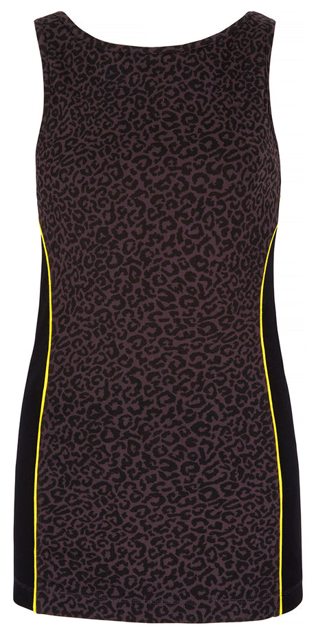 Yoga-Tank-Top mit Bra - leopard