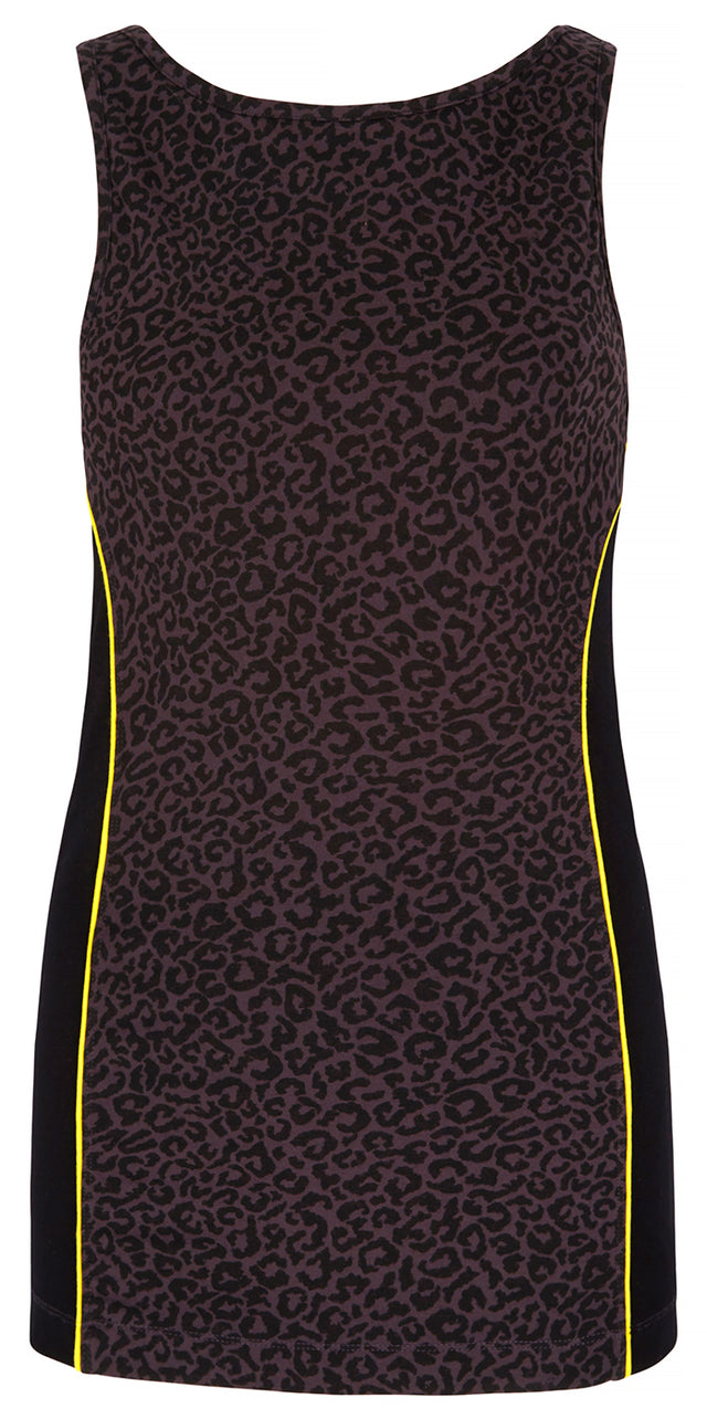 Yoga-Tank-Top mit Bra - leopard