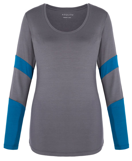 Yoga-Longsleeve Tee - deepgrey/aqua/teal