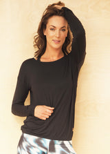 Yoga Longsleeve-Top "Aruna" - anthracite