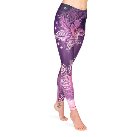 Yoga-Leggings - Purple Blossom