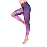 Yoga-Leggings - Purple Blossom